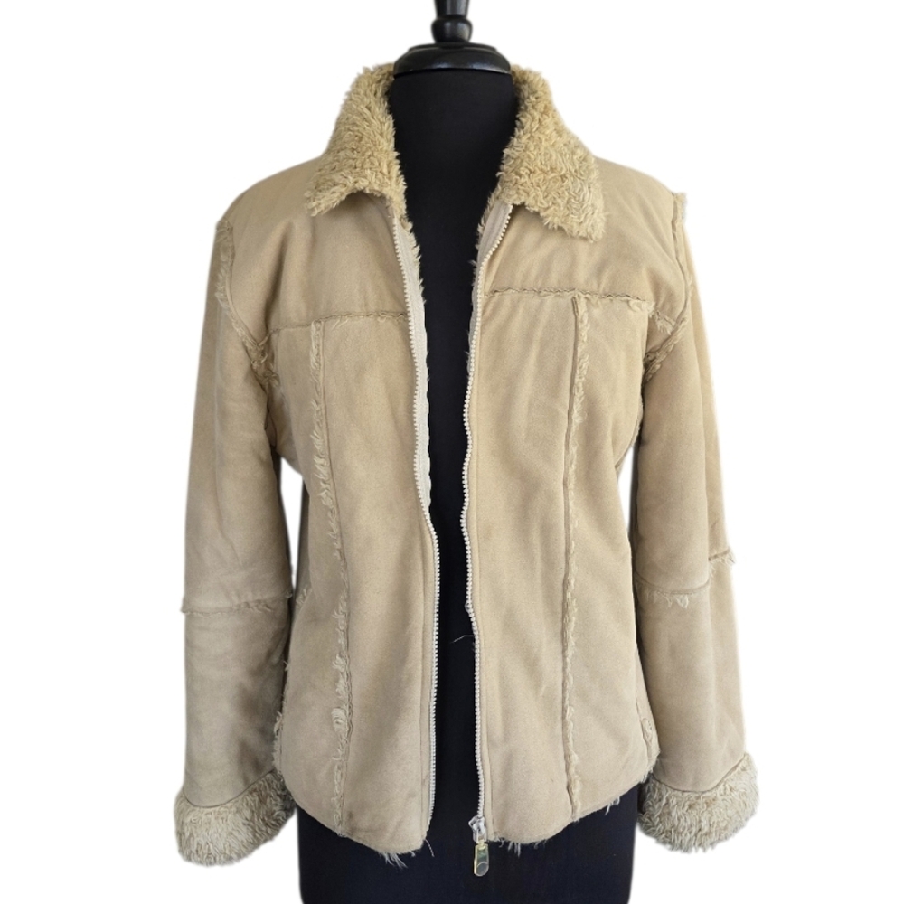 Vintage Y2K Brody Faux Fur Shearling Tan Teddy Jacket Soft Bohemian